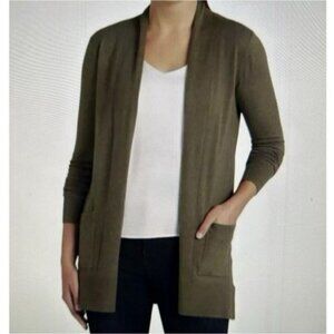 Pink Clover Penton Open Front Cardigan Sweater Size XS New Army Green Layering
